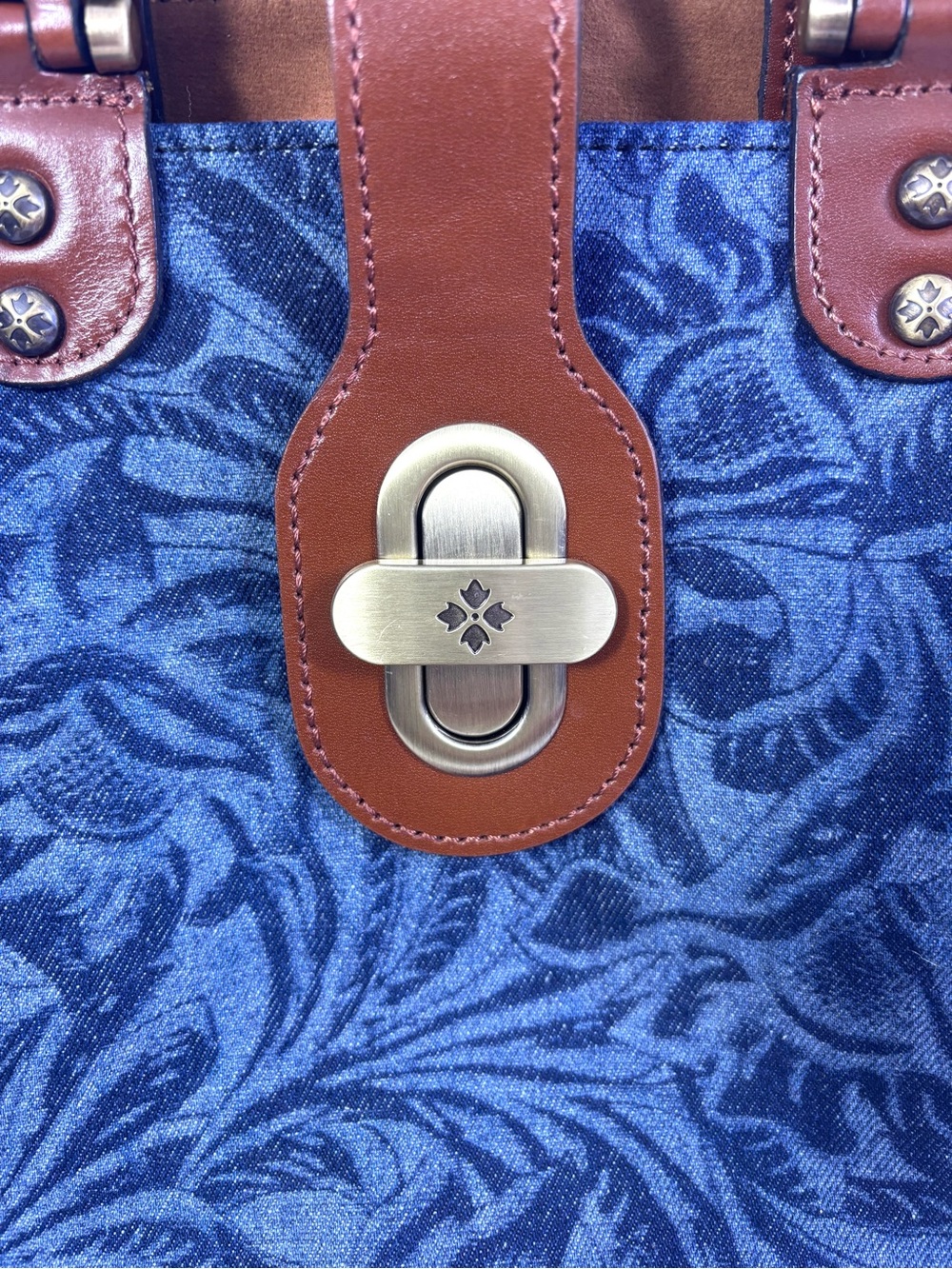 Patricia Nash Sancia MD Denim Satchel. - Picture 8 of 15